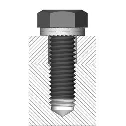 Sechskantschraube in Sackloch gesichert